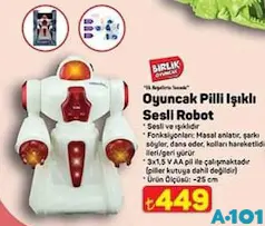 BİRLİK OYUNCAK PİLLİ IŞIKLI SESLİ ROBOT fiyat ve kampanya bilgisi